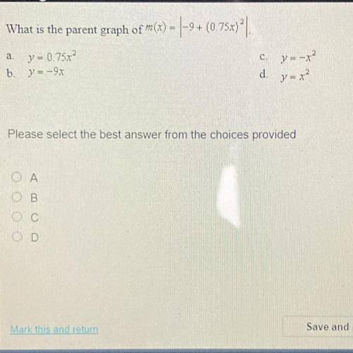 What is the parent graph of m(x)= |-9 + (0.752)^2|