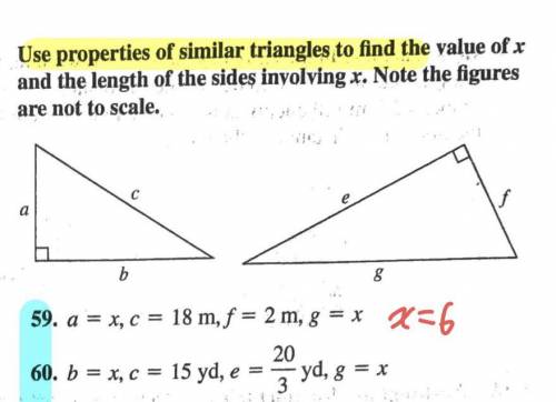 1) How can I find the measure of C? (no.21)

2) How can I find x? Is it the right answer x=6 of no