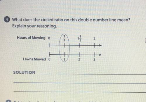 What does the circled ratio on this double number line mean? Explain your reasoning.

*see attachm