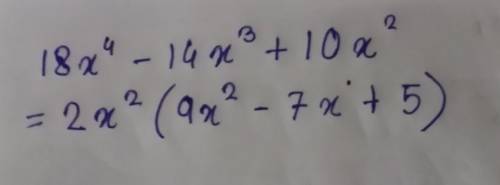 What is the factor of 18x4-14x3+10x2?
how do you solve it po?, medyo confused lang