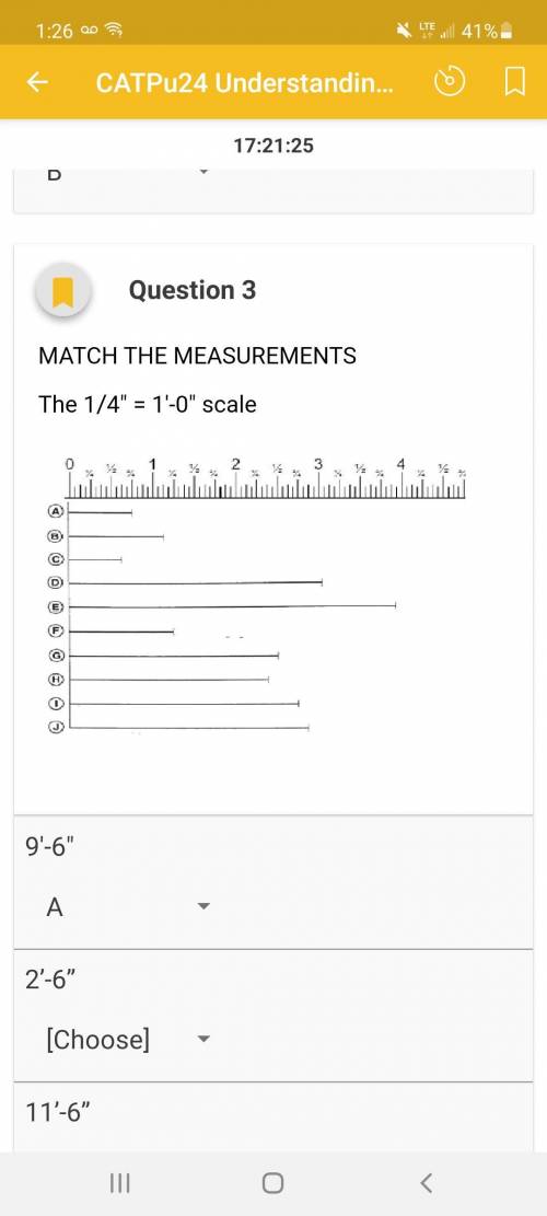 MATCH THE MEASUREMENTS The 1/4 = 1'-0 scale