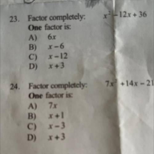 I need help with 23 and 24