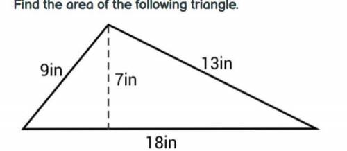 What is the area of the following triangle?