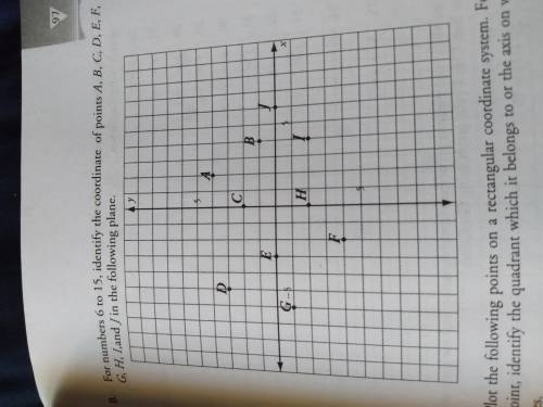 Please help me indentify the coordinate of points a, b, c, d, e, f g, h, and i in the following pla