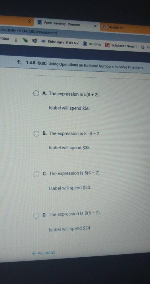 This is the rest of the options from the last question​
