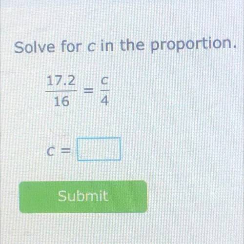 Solve for c in the proportion