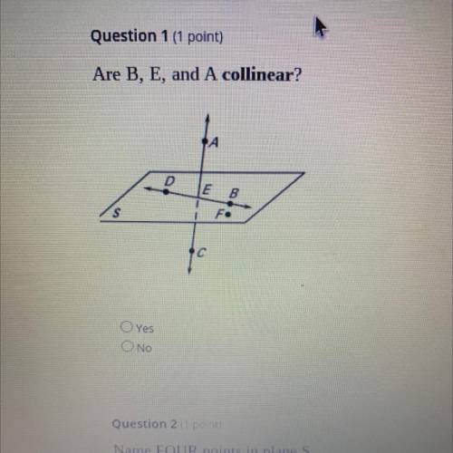 Help me please……..
Are B,E,and A collinear