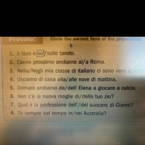 (Italian) Which prepositions are correct?