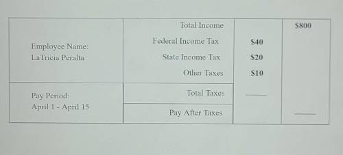 Based on the pay stub below, how much did LaTricia pay in total taxes? ​