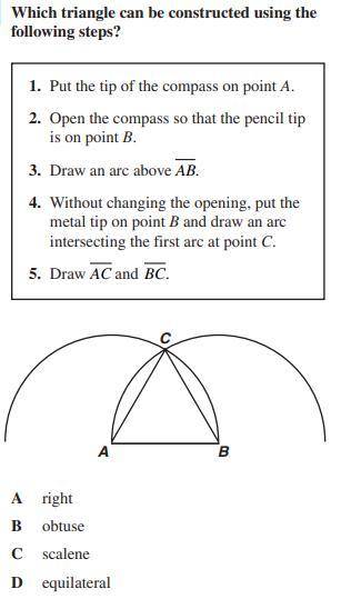 Which triangle can be constructed using the following step?