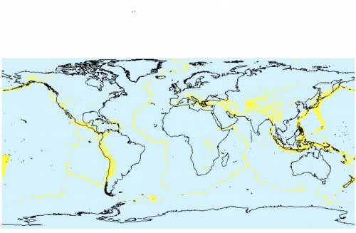 What patterns do you notice in areas where earthquakes have occurred around the world?