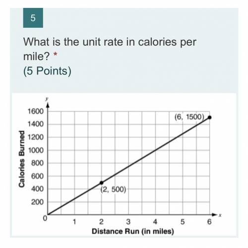 PLS HELP

3 calories per mile
4 calories per mile
250 calories per mile
1000 calories per mile