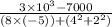 \frac{3 \times  {10}^{3} - 7000 }{(8 \times ( - 5)) + ( {4}^{2} +  {2}^{2})  }