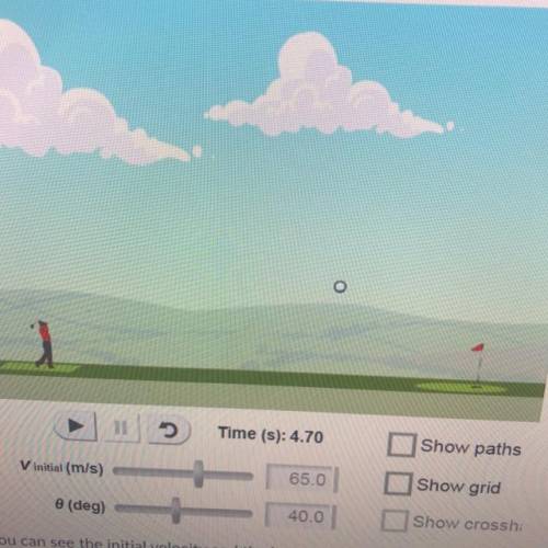 Observe the golfer in the image

(vi = 65 m/s 0 = 40)
You can see the initial velocity and the lau