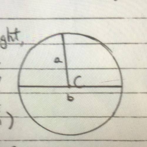 In circle C, to the right, if a=7, what would the
circumference of C be?(to nearest
tenth)