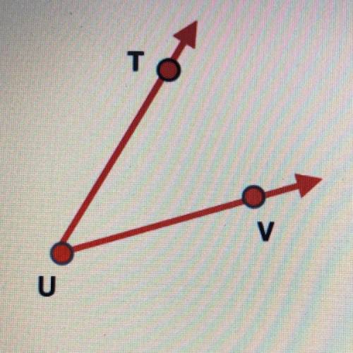 What is a proper name for the angle shown?

A. V
B. T 
C. TVU 
D. TUV