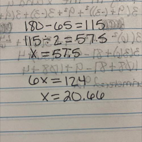 Find the value of x in each case.