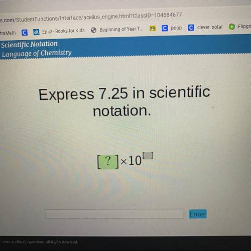 Express 0.00212 in scientific notation.