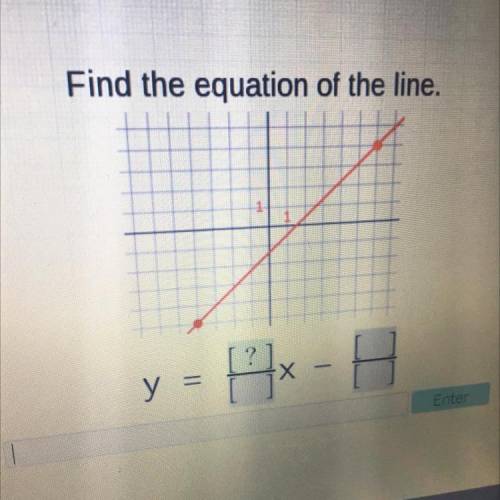 Please help will give brainliest 
Find the equation of the line.
?
y =
Х
H