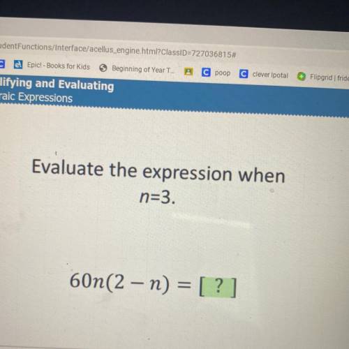 Evaluate the expression when
n=3