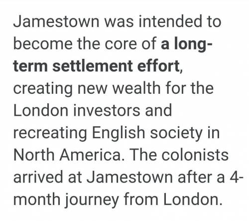 Why was Jamestown settled?