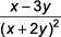 Find the quotient. x2-4xy+3y2 
----------------- +(x2-xy-6y2)
x+2y