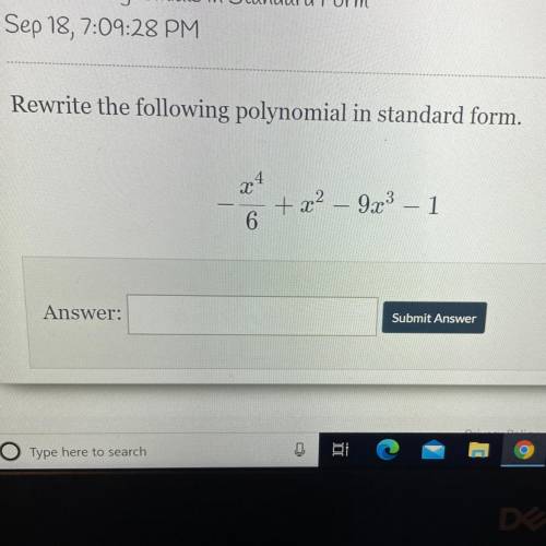 Rewrite the following polynomial in standard form.