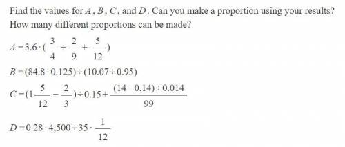 PLEASE HELP ASAP 
Find the values for A,B, C, and D
