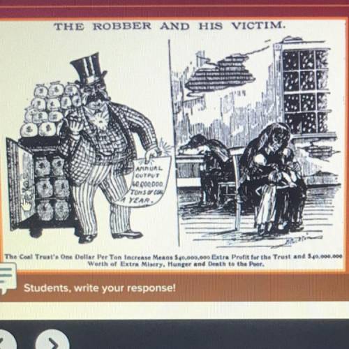 1. What is the message of this political cartoon?
2. How is he robbing his
victim?
