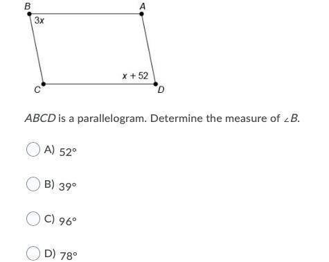 HELLO IS  ASLEEP :) WOULD ANYBODY HELP ME????

ABCD is a parallelogram. Determine the
