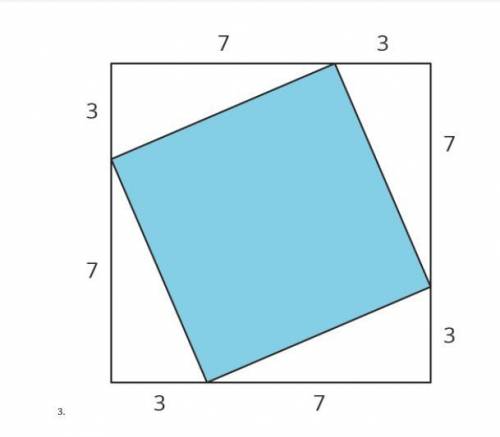 Find the area of each shaded square (in square units).