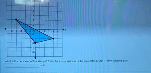 What is the perimeter of the triangle? The answer rounded for the nearest 10th
