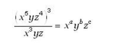 Find the values of a, b, and c in the equation below.
a = 
b = 
c =