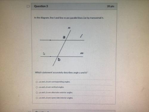 What describes angle a and b?