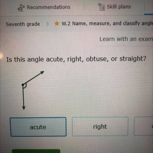 Is this angle acute, right, obtuse, or straight?