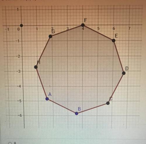 If the figure below is rotated 90 degrees counter-clockwise, what is the radius of the circle that