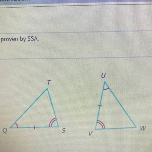 S
W
By which rule are these triangles congruent?
