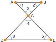 The figure shows two parallel lines AB and DE cut by the transversals AE and BD:

image shown belo