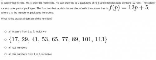 A caterer has 5 rolls. He is ordering more rolls. He can order up to 9 packages of rolls and each p