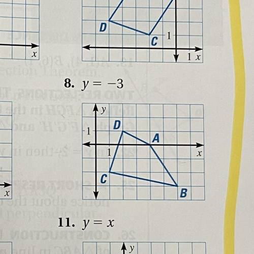 Graph the reflection of the polygon in the given line 
#8 y=-3