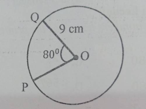 The Diagram 3 shows a circle with centre O.

Find the length, in cm, of major arc PQHelp me please