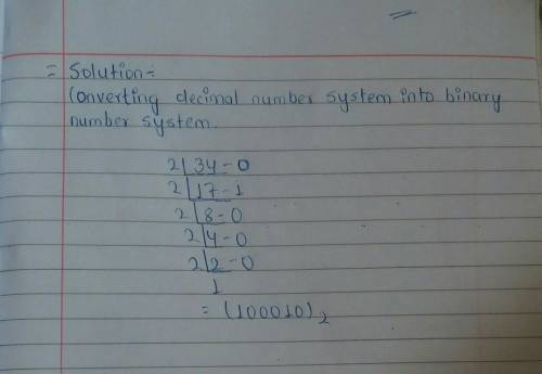 Binary number of 34 with solutions