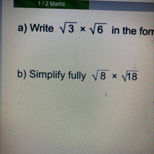 Need help with B Just simplifying surds please help