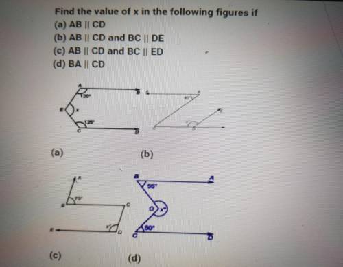 Give answer fast pleasefind the value of X in the following figures if