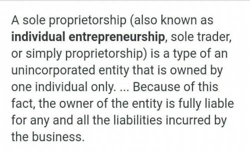What do you mean by sole proprietorship??