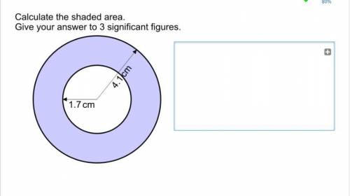 Calculate the shaded area, give your answer to 2 significant figures.