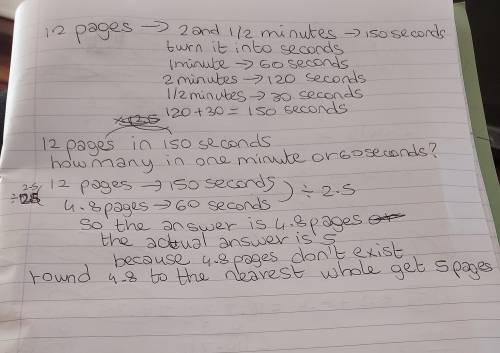 Liane can read 12 pages of her book in 2 1/2 minutes. How many pages can she read per minute?