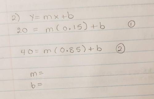 Can someone help me combine these two questions to find what m and b are. thank you