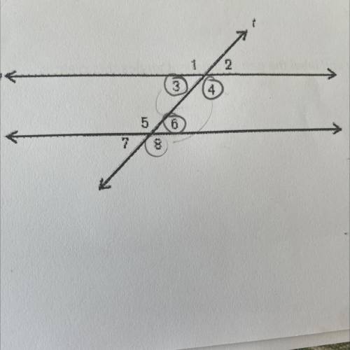 What is the angle relationship between 8 and 4 and 3 and 6. (These are two different questions)