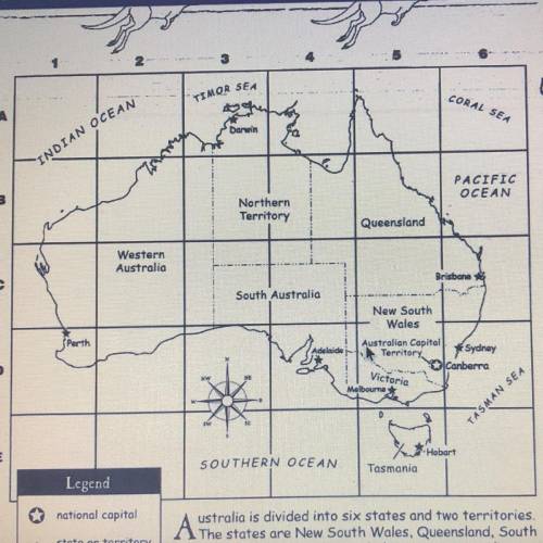 How many states and territories of Australia are shown on the map grid?
